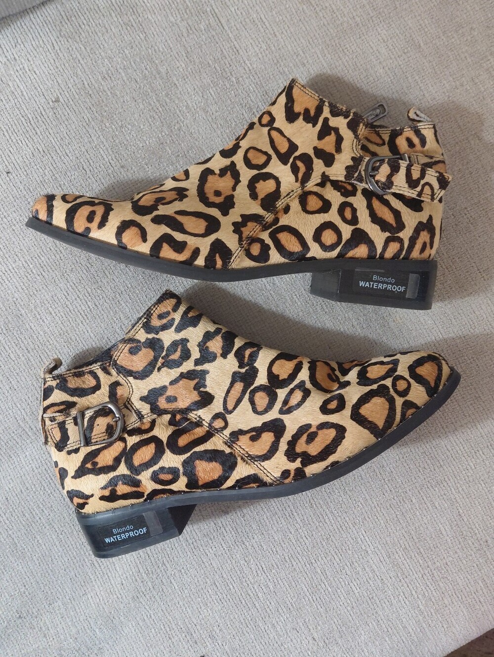 Blondo Calf hair Leopard Print Waterproof Booties Size 8.5